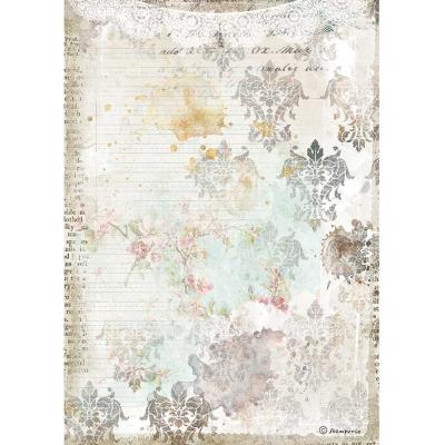 Stamperia Romantic Journal Reispapier - Texture With Lace